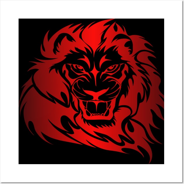 Red lion Wall Art by Eric Okore